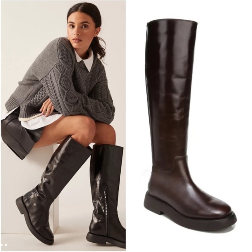 Sarto x Anthropologie Eliza Burgundy Boot size 7.5